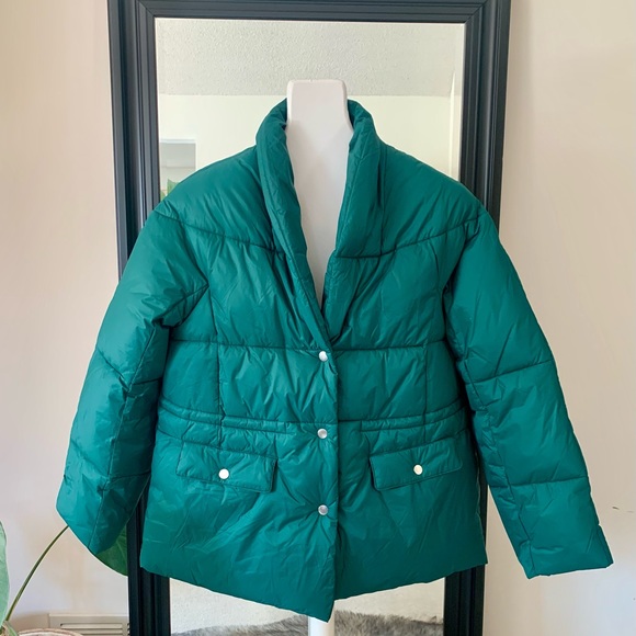 J. CREW Teal Signature Puffer Coat - Picture 2 of 8